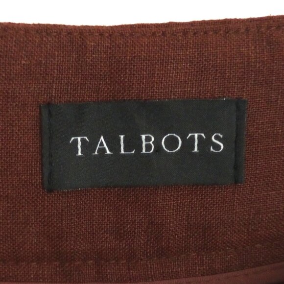 Talbots Brown Southampton Linen Trouser Pants - Picture 5 of 9